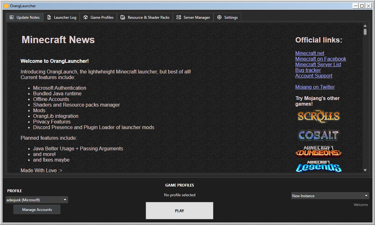 OrangLauncher Windows 10 Version